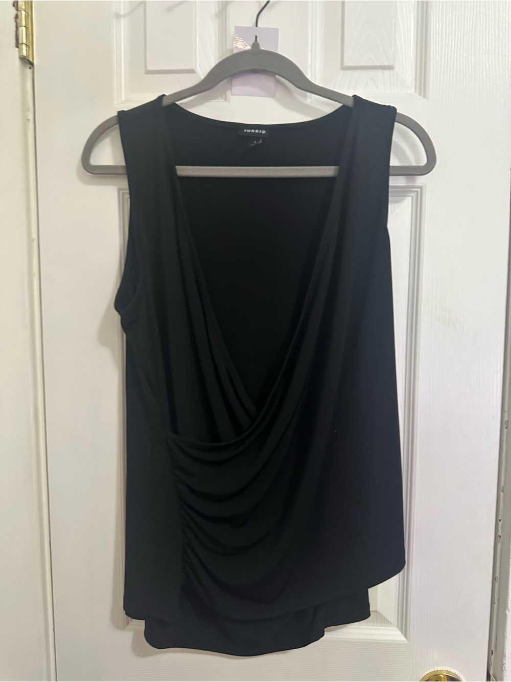 Torrid Women Black Surplice Sleeveless Blouse Size 1